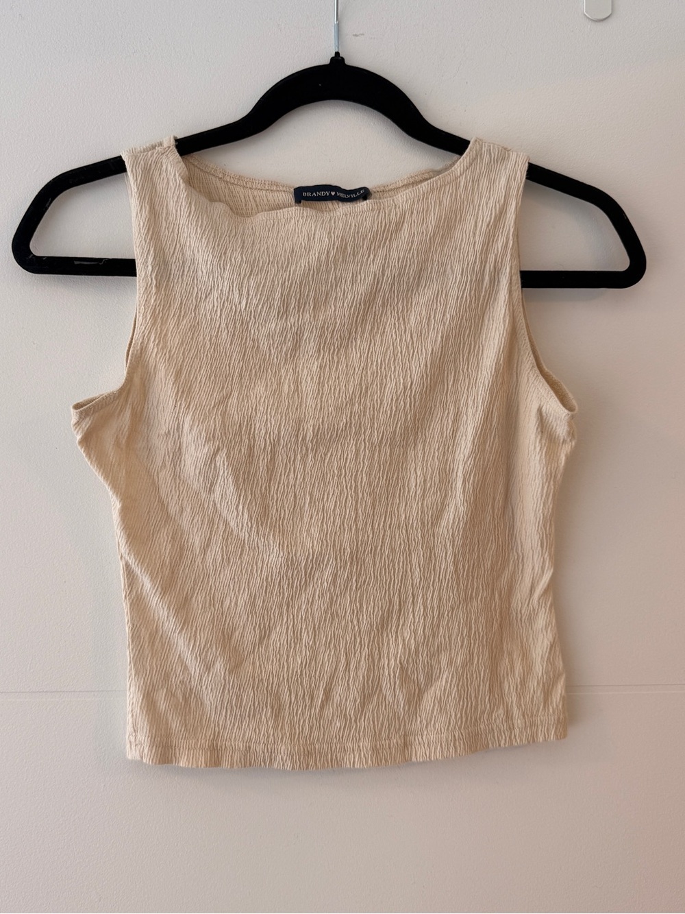 Brandy Melville Cream Textured Sleeveless Tank Top